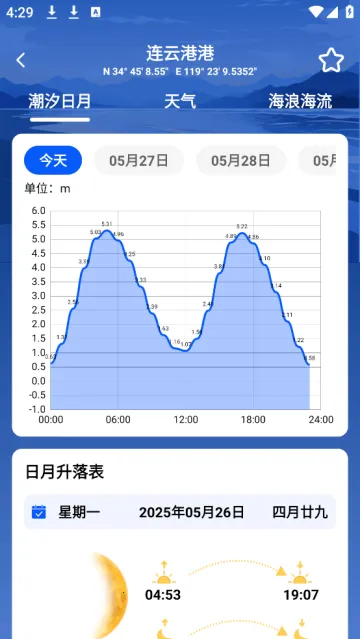 潮汐时间表安卓版手机版 潮汐时间表安卓版手机版